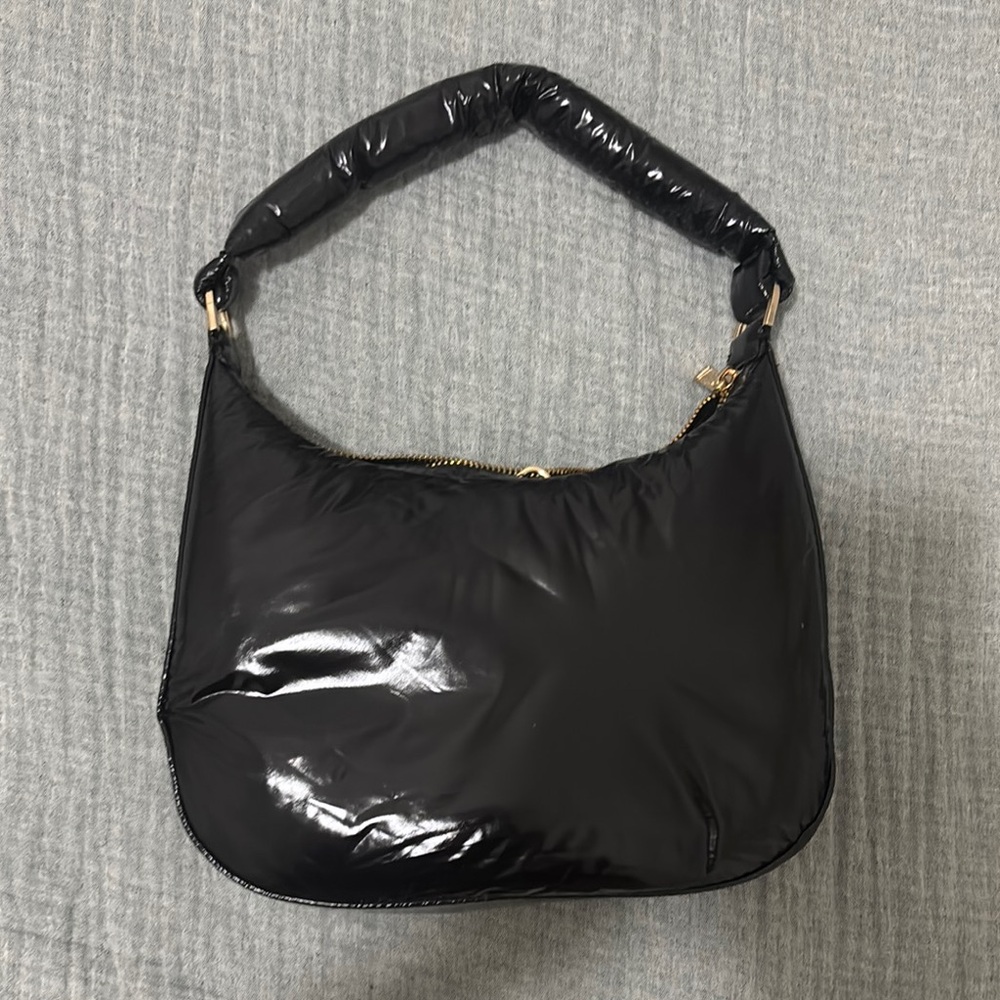 Target Black Shoulder Bag Sleek Crescent Design